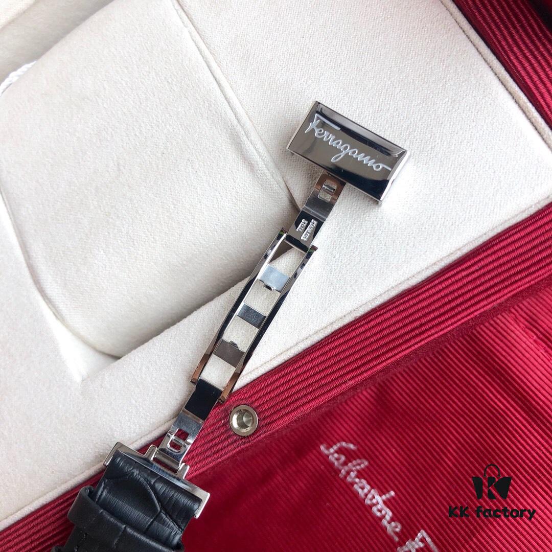 New Launch! Ferragamo New Model Automatic Mechanical Men's Watch with Original ETA2824 Movement, Sapphire Crystal, 41mm Case Diameter, Back Transparent Case Back, 50m Water Resistance, Three Colors Available