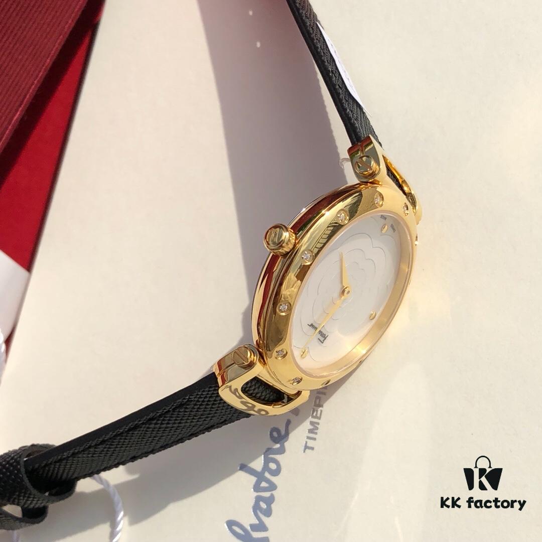 Exclusive New Arrival Ferragamo STYLE Series Diamond-Paved Ladies' Quartz Watch with 12 Genuine 1.0vs Diamonds