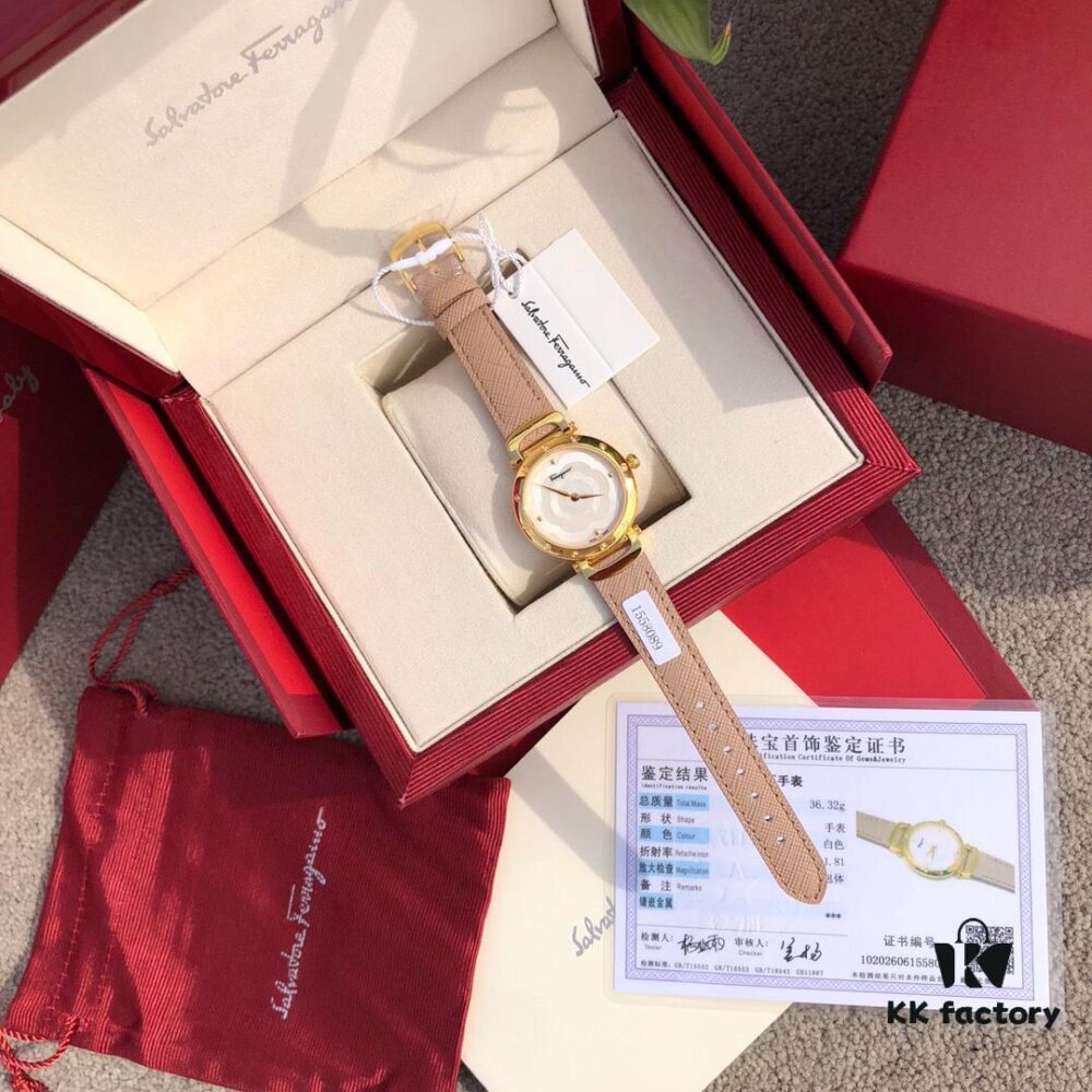 Exclusive New Arrival Ferragamo STYLE Series Diamond-Paved Ladies' Quartz Watch, 12 Genuine 1.0 vs-Grade Diamonds