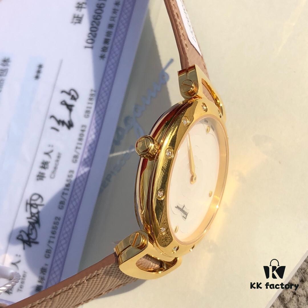 Exclusive New Arrival Ferragamo STYLE Series Diamond-Paved Ladies' Quartz Watch, 12 Genuine 1.0 vs-Grade Diamonds