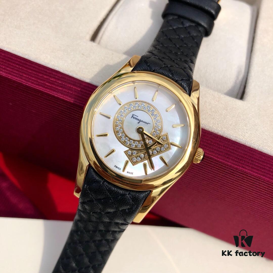 Exclusive Model, Special Channel Product, Authenticity Guaranteed with Tenfold Compensation for Counterfeit, Limited Stock Available. Salvatore Ferragamo Quartz Women's Watch, 33mm Case Diameter, Anti-Reflective Sapphire Crystal