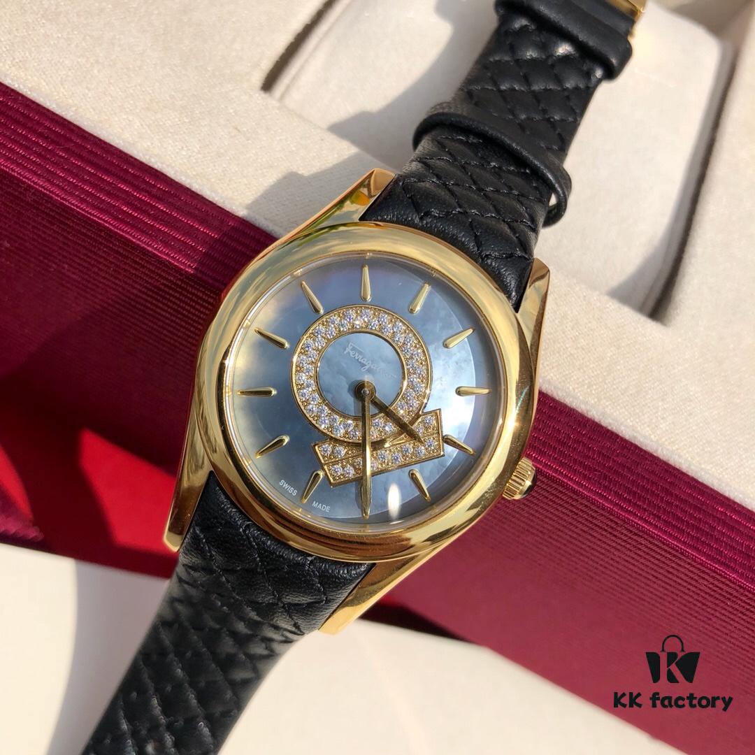 Exclusive Model, Special Channel Product, Authenticity Guaranteed with Tenfold Compensation for Counterfeit, Limited Stock Available. Salvatore Ferragamo Quartz Women's Watch, 33mm Case Diameter, Anti-Reflective Sapphire Crystal