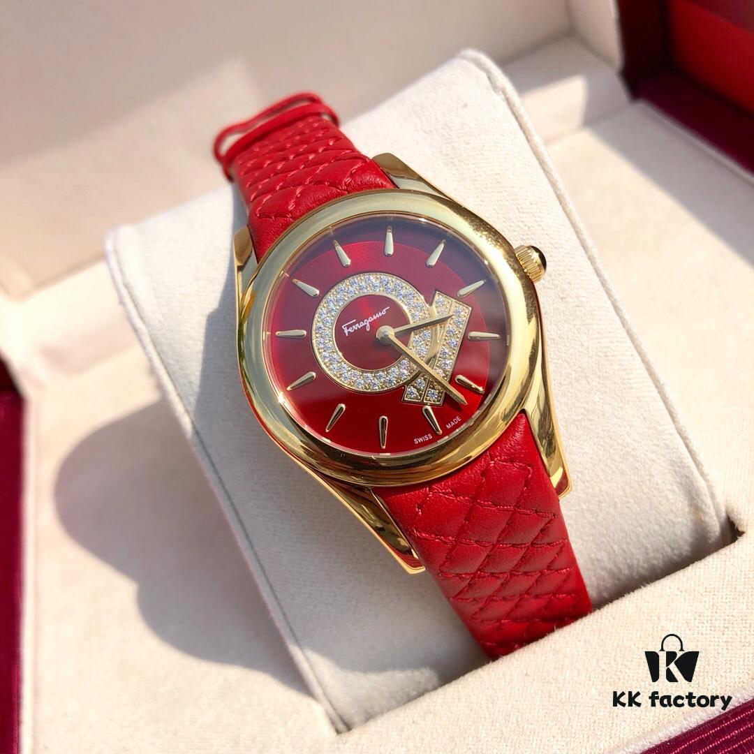 Exclusive Model, Special Channel Product, Authenticity Guaranteed with Tenfold Compensation for Counterfeit, Limited Stock Available. Salvatore Ferragamo Quartz Women's Watch, 33mm Case Diameter, Anti-Reflective Sapphire Crystal