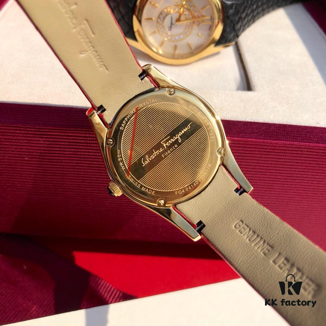 Exclusive Model, Special Channel Product, Authenticity Guaranteed with Tenfold Compensation for Counterfeit, Limited Stock Available. Salvatore Ferragamo Quartz Women's Watch, 33mm Case Diameter, Anti-Reflective Sapphire Crystal