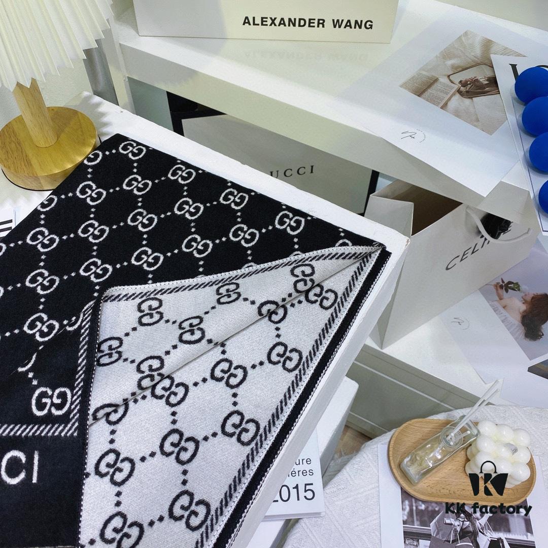 GUCCI (Gucci) 2021 Latest Masterpiece: Exquisite Double G Pattern Cashmere Scarf