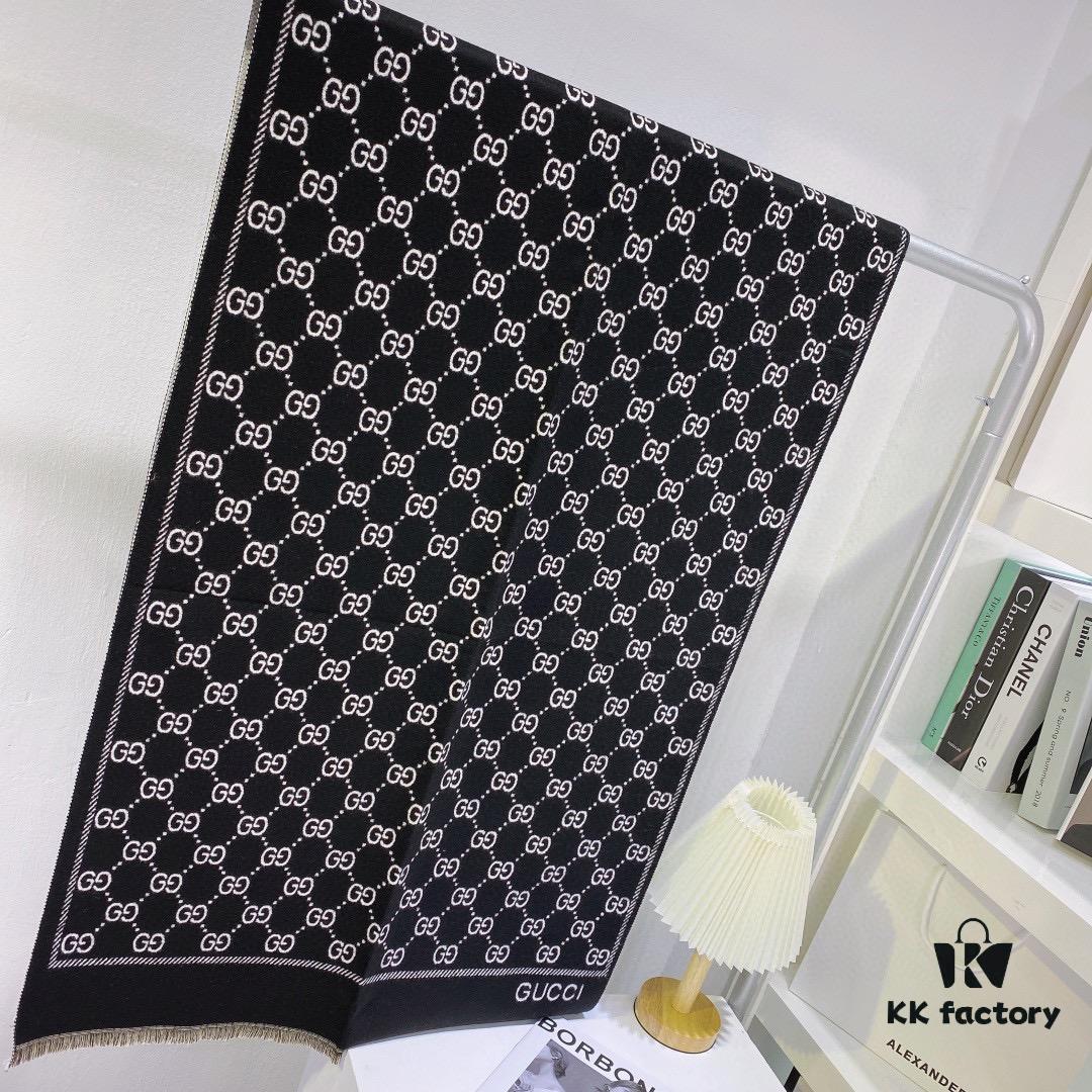 GUCCI (Gucci) 2021 Latest Masterpiece: Exquisite Double G Pattern Cashmere Scarf