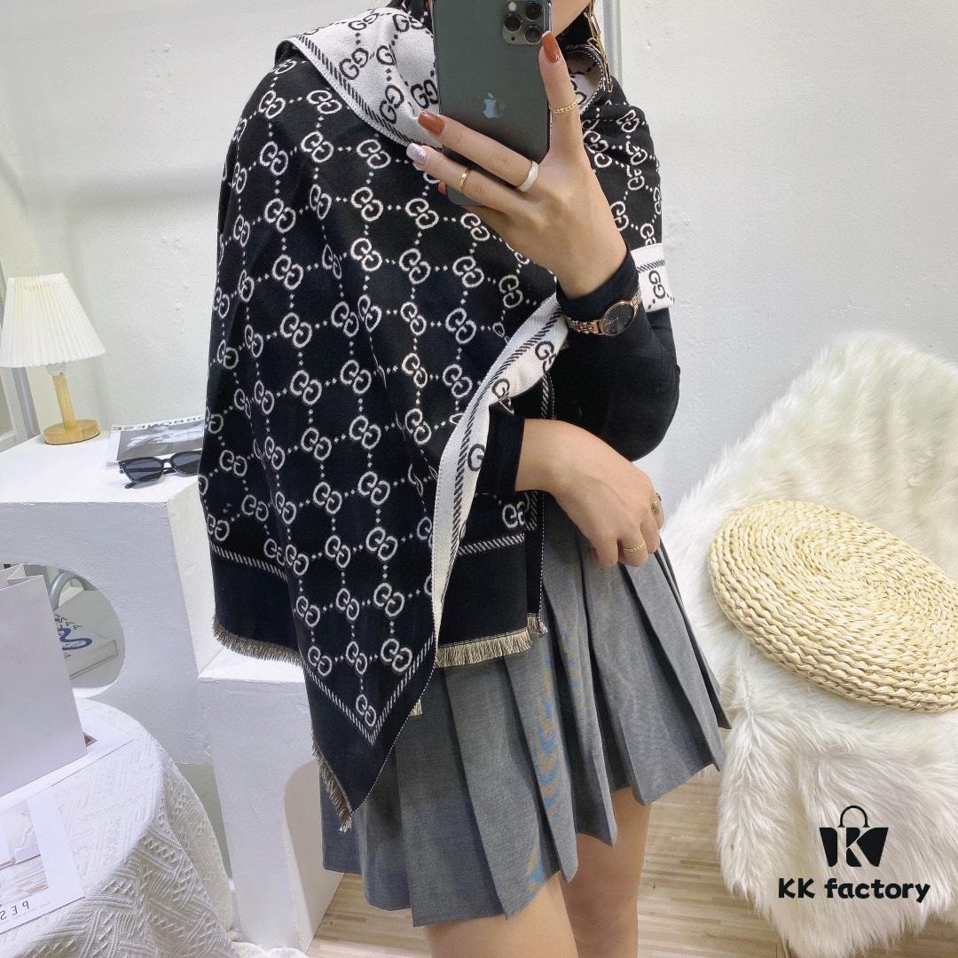 GUCCI (Gucci) 2021 Latest Masterpiece: Exquisite Double G Pattern Cashmere Scarf