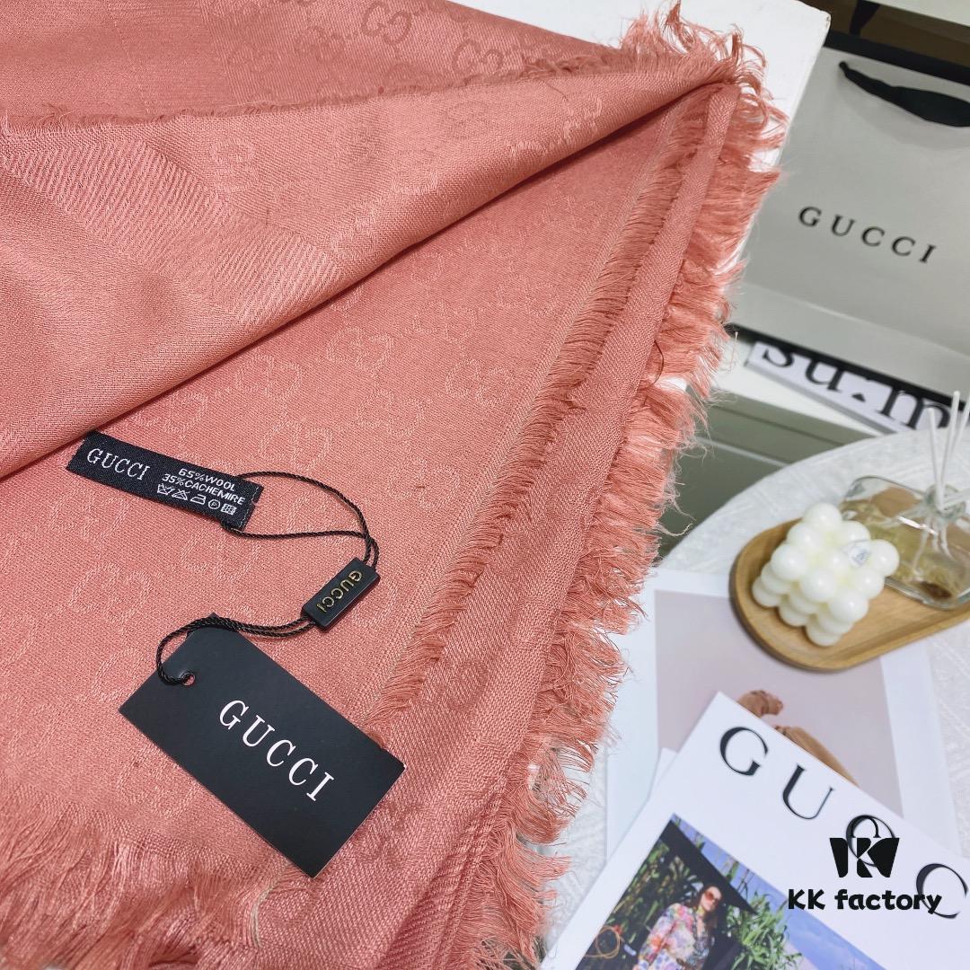 GUCCI 2022 Fall/Winter Wool Scarf Highly Recommended Luxury Double-Sided Square Shawl 140×140 with Iconic GG Logo Pattern