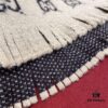 GUCCI Double-Sided Wool Scarf Classic Small Double G Logo, Khaki and Coffee Color Combination, Unisex Design