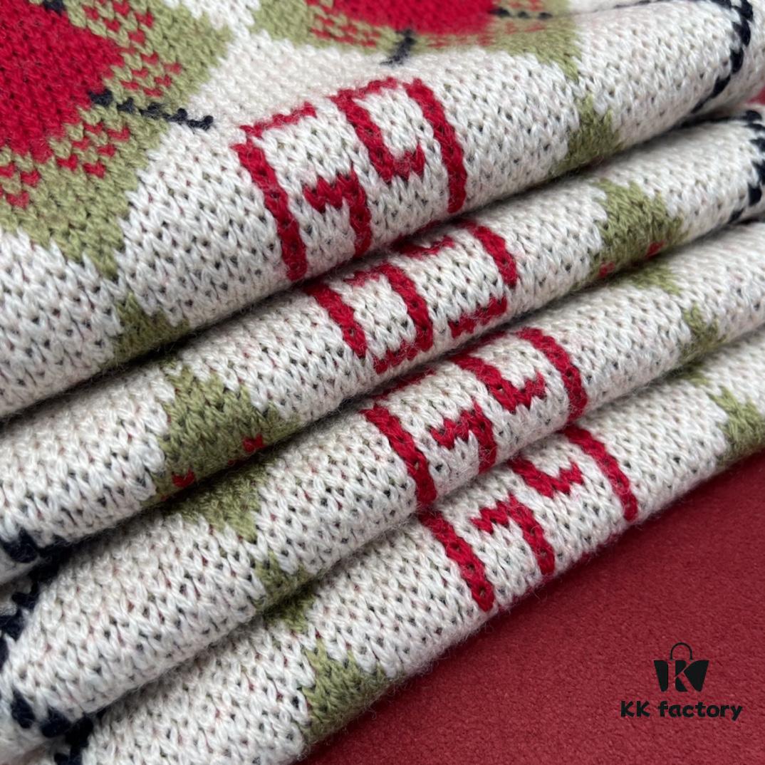 Bestseller GUCCI Geometric Pattern Kids' Scarf, Adorable Style Suitable for Adults Too – Vintage Charm, Super Soft and Non-Irritating, 100% Wool, 16*140cm