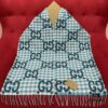 GUCCI Check Two-Tone Fringe Scarf