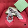 Gucci Red Silk Scarf with Shiny Heart and Classic Monogram, Elegant and Versatile, 100% Silk, 90*90cm
