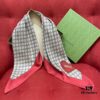 Gucci Red Silk Scarf with Shiny Heart and Classic Monogram, Elegant and Versatile, 100% Silk, 90*90cm