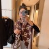 Gucci Premium Original Stock Large Scarf 140x140 cm - New 2022 Double-Sided Classic Print in Dual Colors