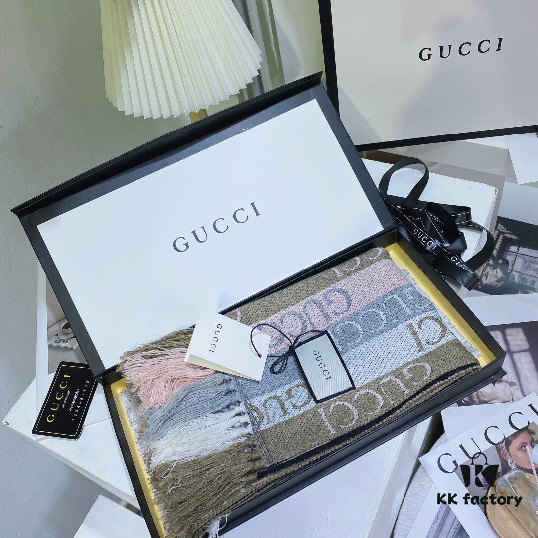 Gucci GG Jacquard Double-Sided Shawl - Limited Edition, 100% Wool, Classic and Timeless Design