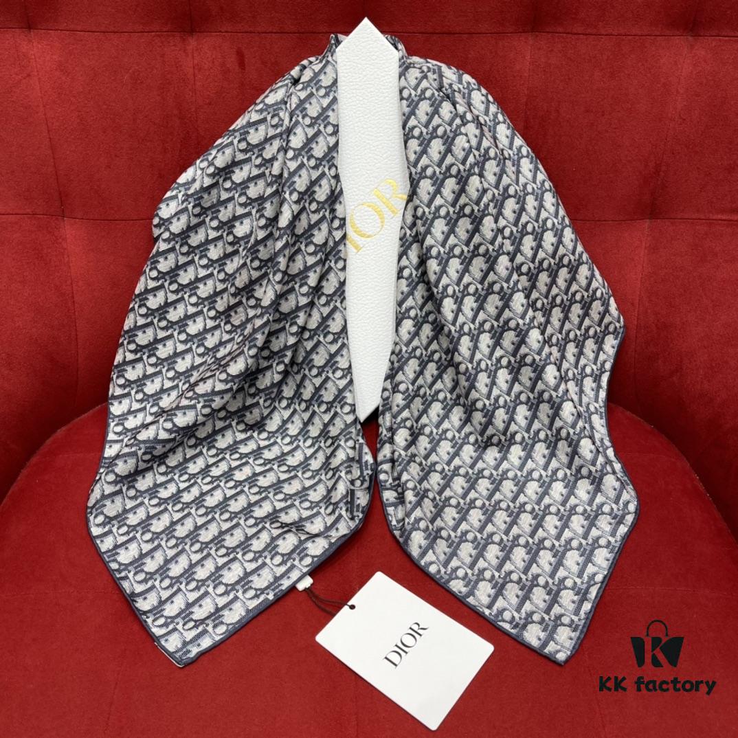 Dior Vintage Classic Floral Square Scarf, Pure Hand-Rolled Silk, 90*90CM