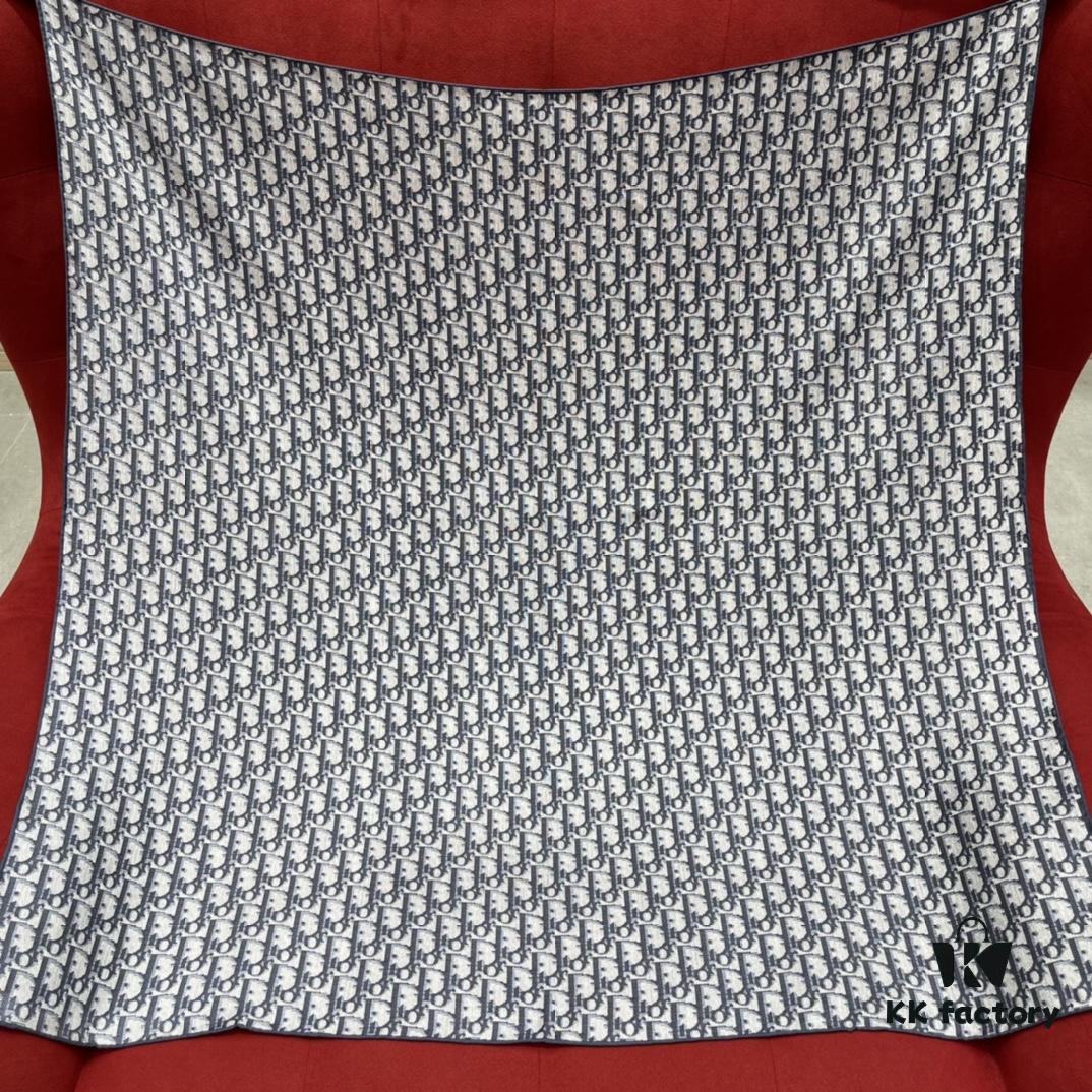 Dior Vintage Classic Floral Square Scarf, Pure Hand-Rolled Silk, 90*90CM