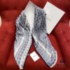 Dior Denim Blue Checkered Shawl - 140*140cm Multifunctional Scarf Made of Wool, Silk, and Cashmere Blend