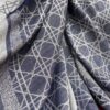 Dior Denim Blue Checkered Shawl - 140*140cm Multifunctional Scarf Made of Wool, Silk, and Cashmere Blend