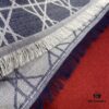 Dior Denim Blue Checkered Shawl - 140*140cm Multifunctional Scarf Made of Wool, Silk, and Cashmere Blend