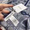 Dior Denim Blue Checkered Shawl - 140*140cm Multifunctional Scarf Made of Wool, Silk, and Cashmere Blend