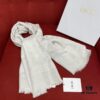 Dior Checkered Pattern Gold Thread Shawl, White - Silk and Wool-Cashmere Blend, 140cm*140cm