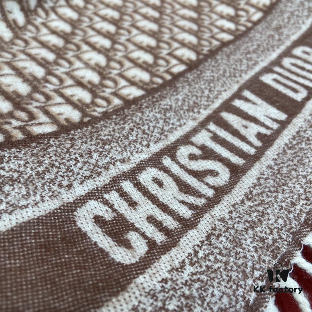 Khaki Dior Winter Must-Have Super Classic Cashmere Scarf