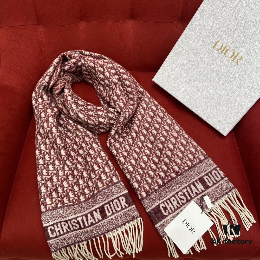 RED DIOR Super Hard-to-Get Classic Cashmere Scarf in Winter, Warm and Stylish, 100% Pure Cashmere, Soft and Thick Windproof, 45cm*200cm