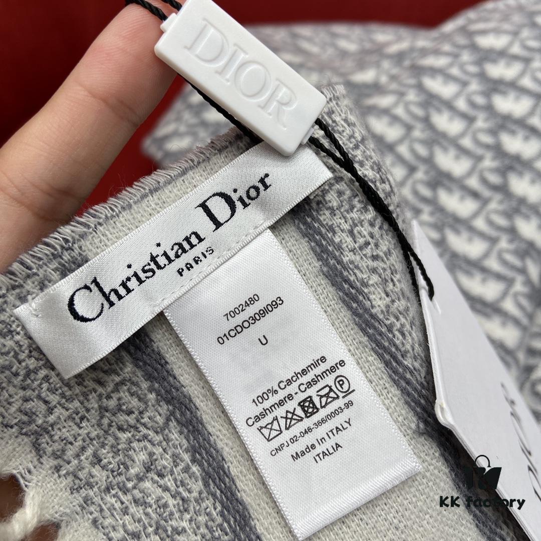 Dior Gray Winter Super Hard-to-Find Classic Cashmere Scarf