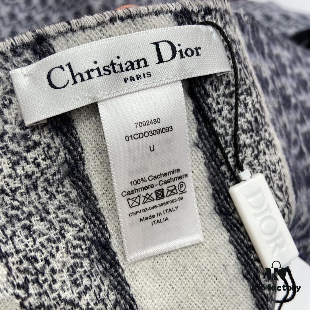 Blue Dior Winter Must-Have Classic Cashmere Scarf