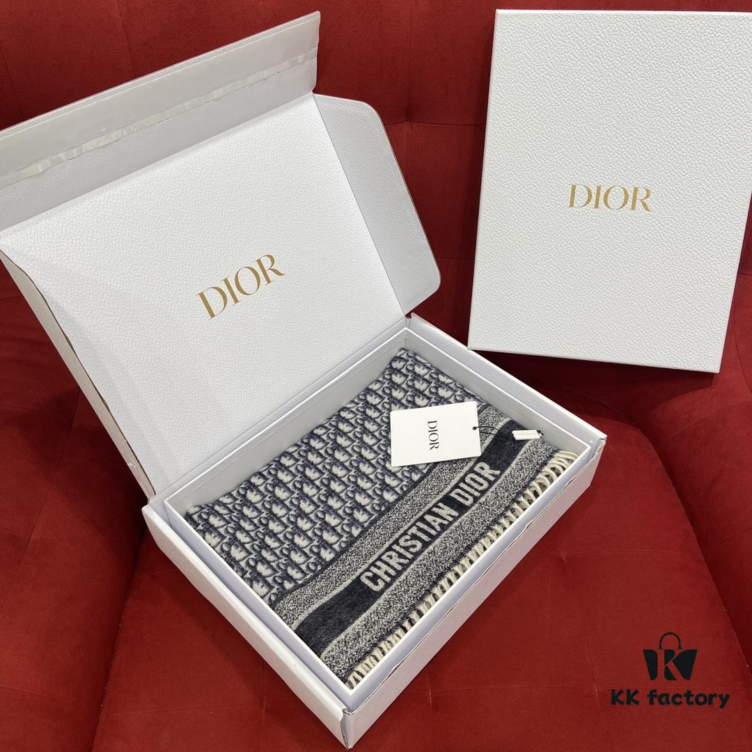 Blue Dior Winter Must-Have Classic Cashmere Scarf
