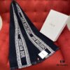 Navy Blue Dior Latest Fall/Winter Collection Preppy Double-Sided Scarf – Extremely Versatile, Two Sides for Two Styles