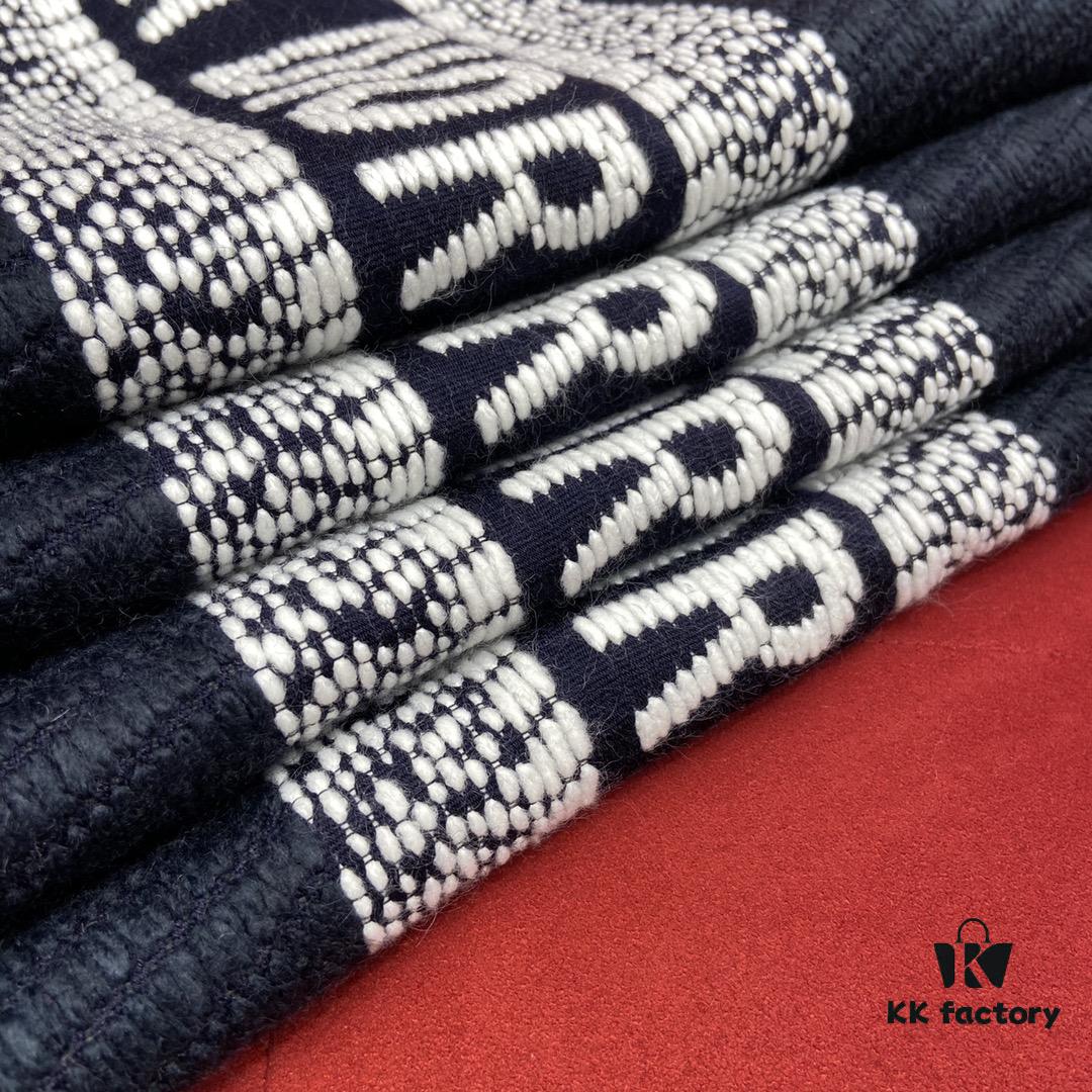 Navy Blue Dior Latest Fall/Winter Collection Preppy Double-Sided Scarf – Extremely Versatile, Two Sides for Two Styles