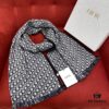 Navy Blue Dior Latest Fall/Winter Collection Preppy Double-Sided Scarf – Extremely Versatile, Two Sides for Two Styles