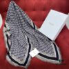 Dior Luxury Shawl with Logo Pattern and Fringe, 42% Wool 42% Silk Blend, 140x140cm