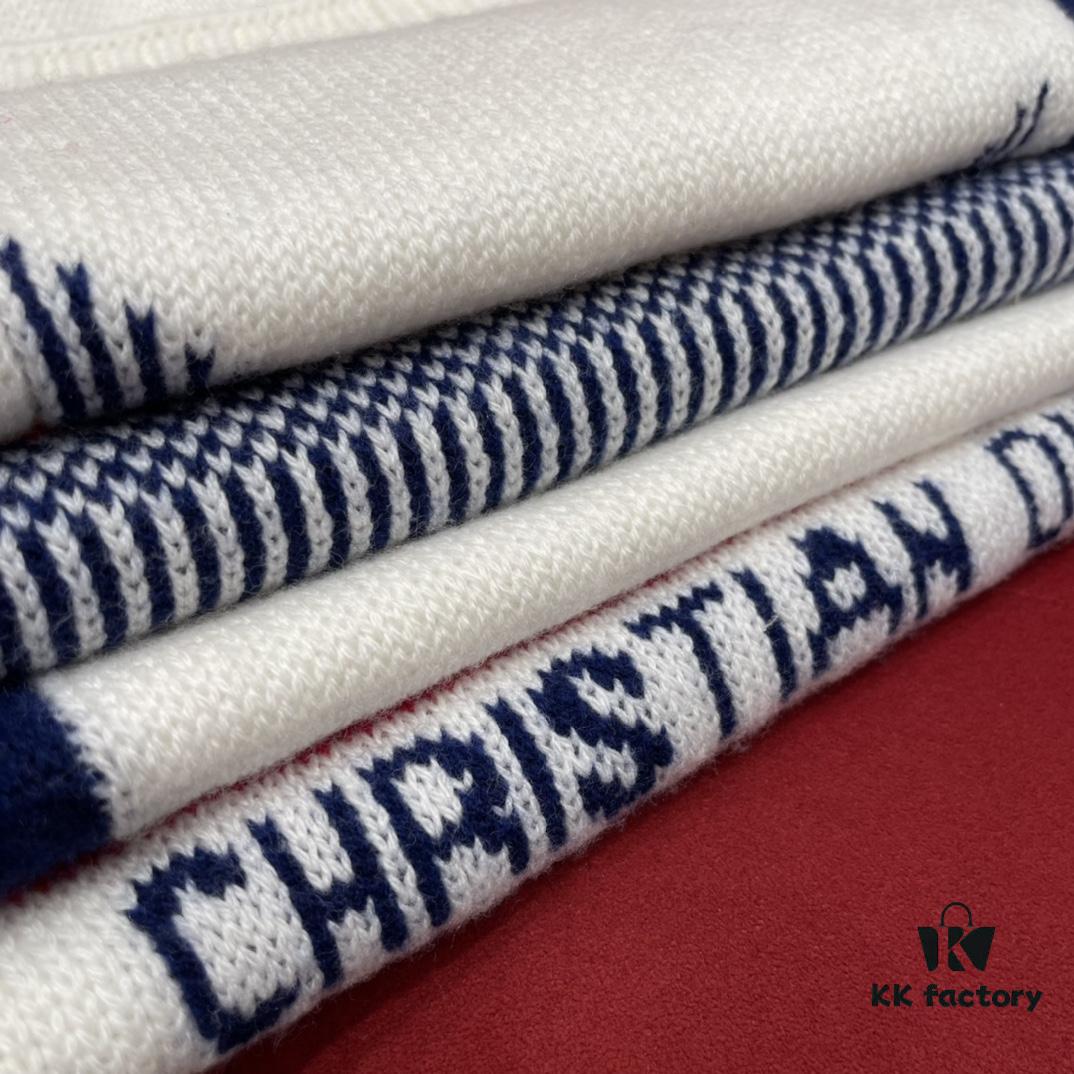 Dior Alpine Lucky Star Scarf 70% Wool and 30% Cashmere Jacquard Knit Warm Soft and Smooth Unisex Lightweight Scarf 30*200CM