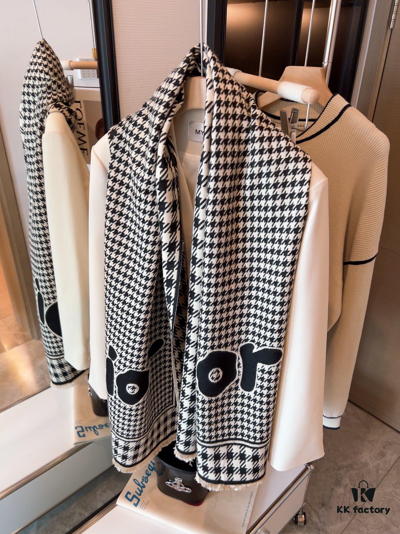 Dior Factory Overstock - Fan Bingbing's Same Plaid Shawl, 30% Cashmere 70% Australian Wool Unisex Scarf