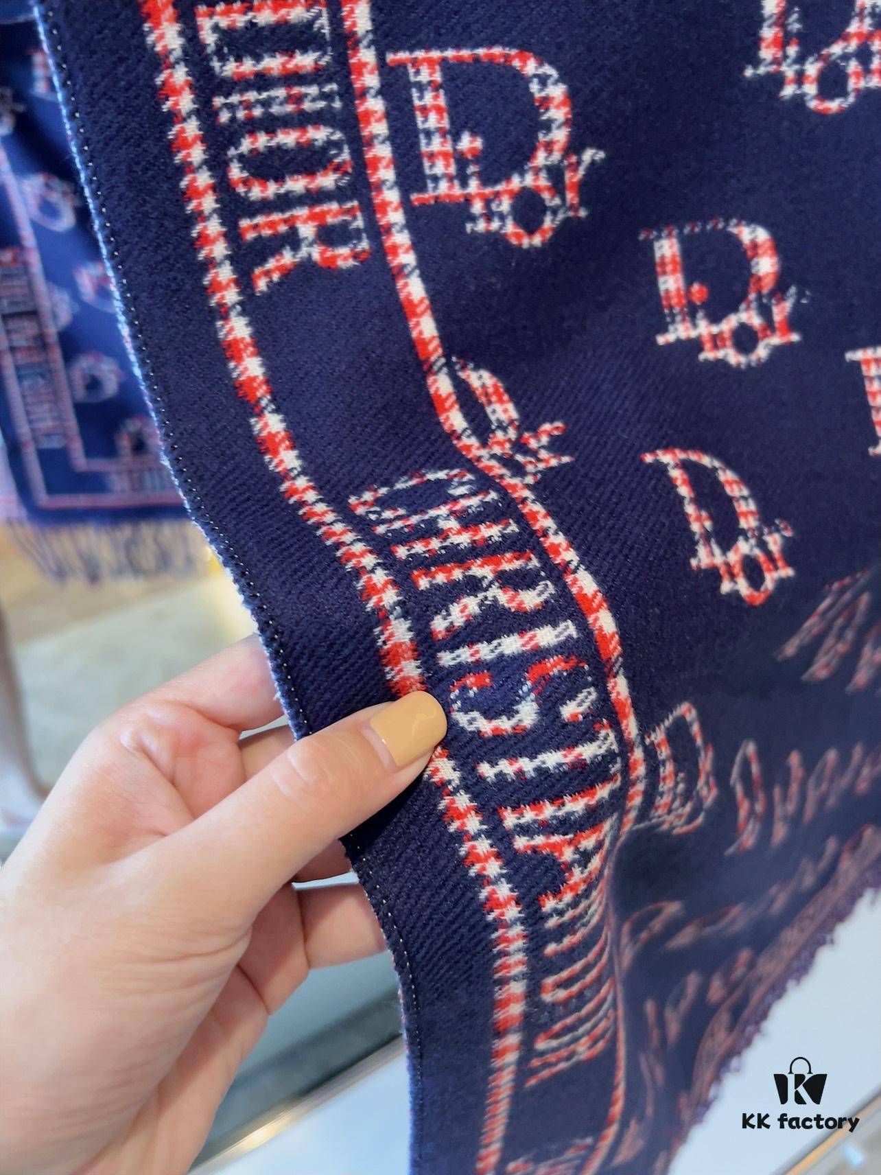 Dior Luxurious Gold-Thread Embellished Scarf, Premium Fabric Quality