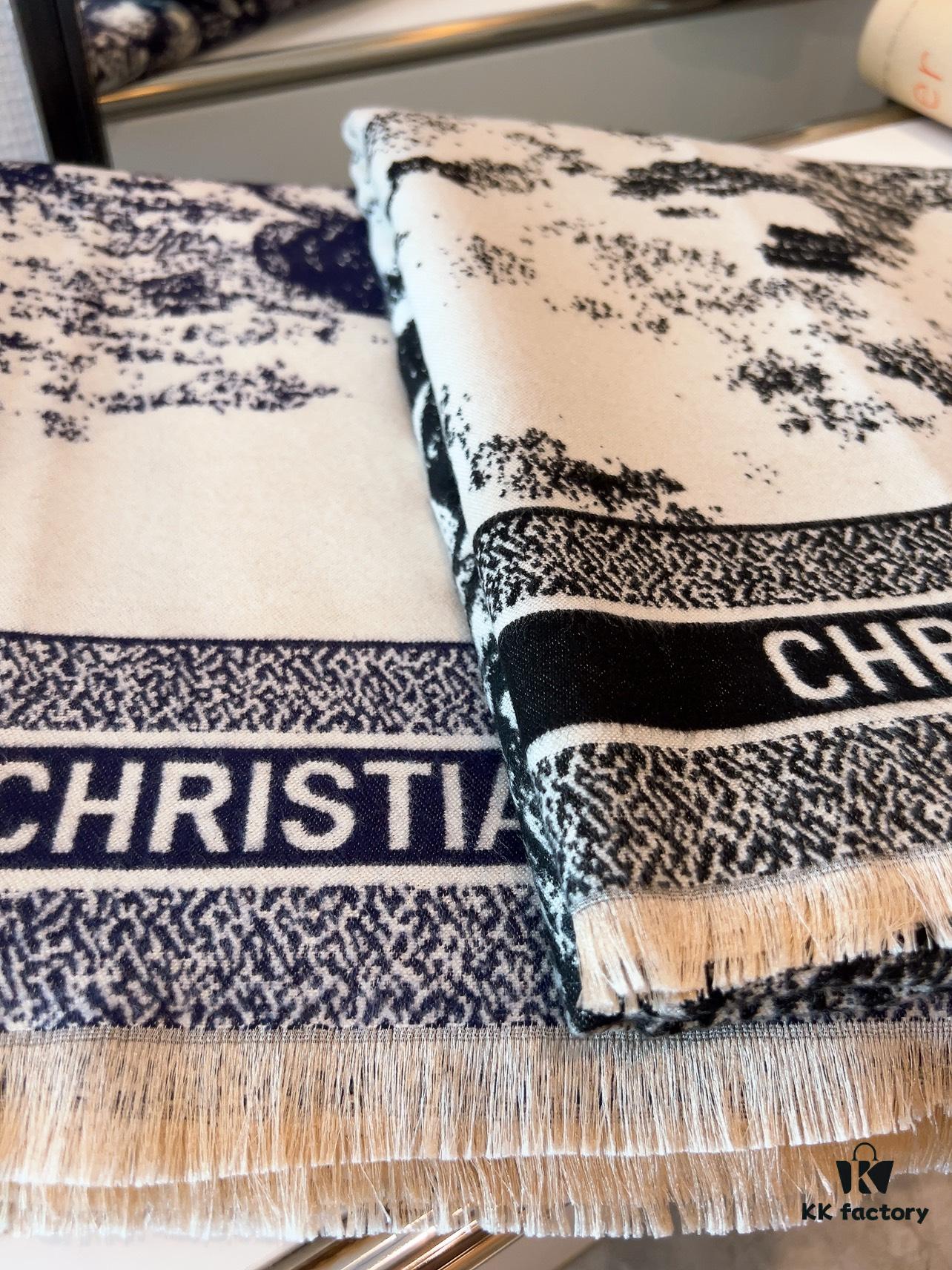 New Arrival❤️ DIOR 2022 Spring Collection 'Rueil Hand-Painted Velvet Scarf'