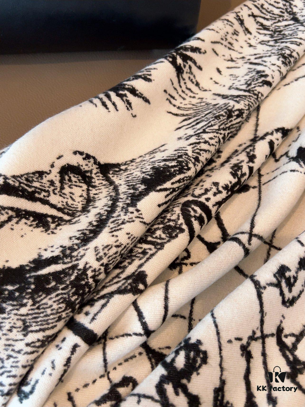 Dior Worldwide Travel Collection Original CD Monogram Oversized Shawl - Large Blanket, Wrap, Scarf