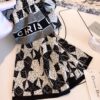 Dior Men's Cashmere Knit Scarf, High-End Classic Design, Matches Store Version