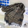 New Dior-style Silver Thread Core Yarn Scarf, Fashionable Luxury Design, Exquisitely Crafted, Two Colors in Stock