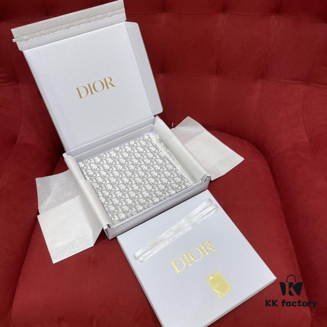 Gray Dior Classic Monogram Shawl with Small Fringe Detail, Timeless and Versatile Square Scarf, 100% Twill Silk Satin, 90*90cm