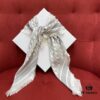 Gray Dior Classic Monogram Shawl with Small Fringe Detail, Timeless and Versatile Square Scarf, 100% Twill Silk Satin, 90*90cm