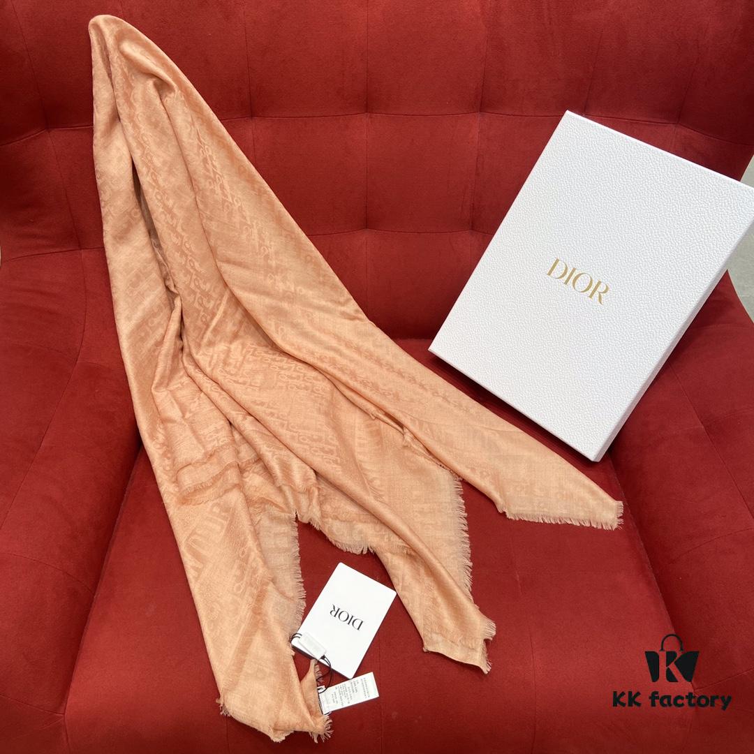 Dior Vintage Flower - Blush Pink, 50% Mulberry Silk, 28% Wool, 22% Cashmere, 140cm*140cm Soft and Skin-Friendly Shawl or Neck Wrap