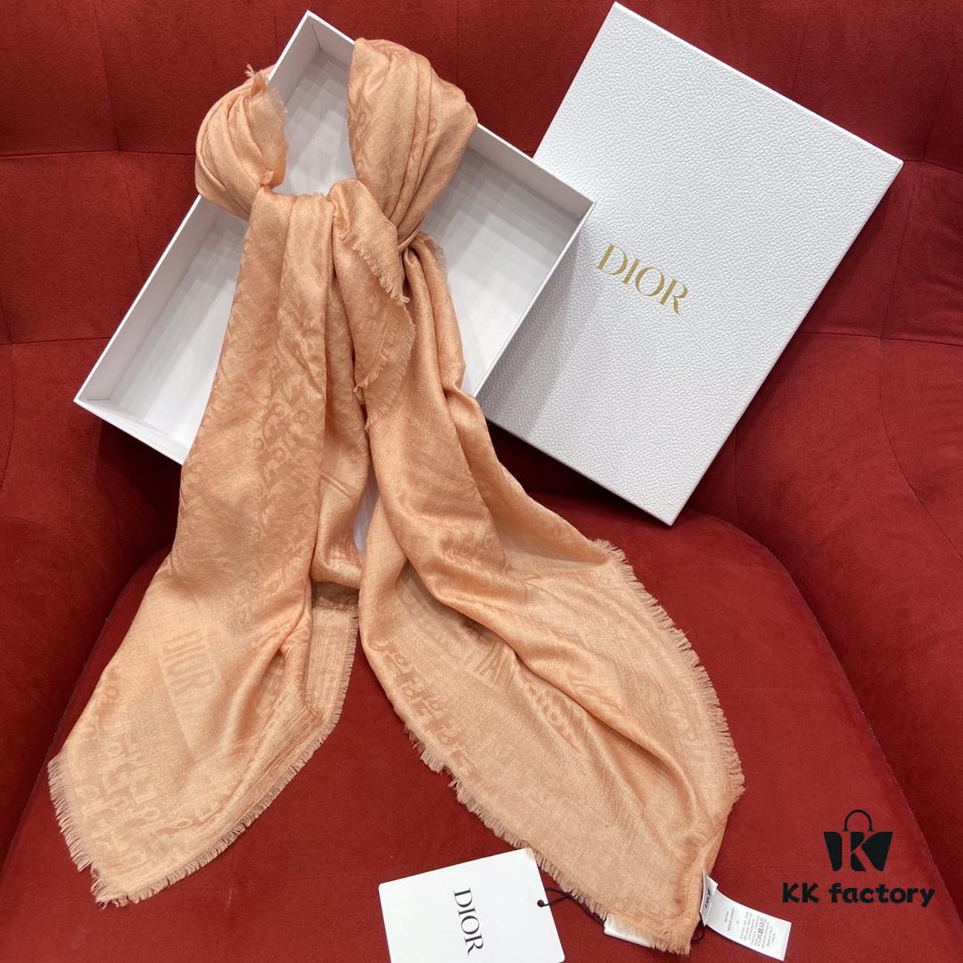 Dior Vintage Flower - Blush Pink, 50% Mulberry Silk, 28% Wool, 22% Cashmere, 140cm*140cm Soft and Skin-Friendly Shawl or Neck Wrap