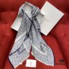 Vintage Floral Dior Denim Blue Scarf – Trendy Large 140x140cm Shawl for All Seasons, Doubles as Neck Wrap