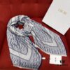 Vintage Floral Dior Denim Blue Scarf – Trendy Large 140x140cm Shawl for All Seasons, Doubles as Neck Wrap