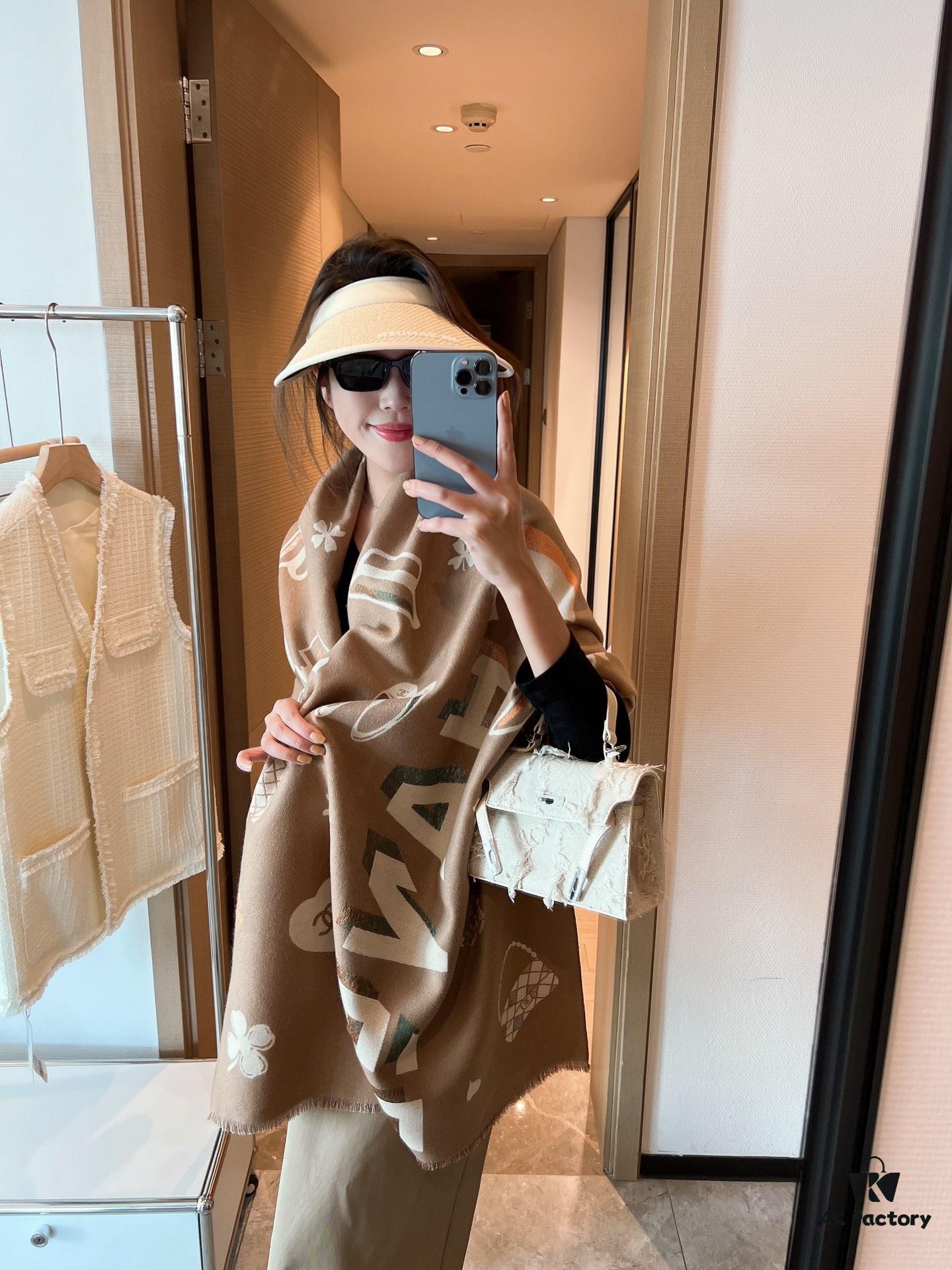 Chanel New Arrival, Exquisite Rainbow Stripe Design, 180x70cm, 100% Premium Quality