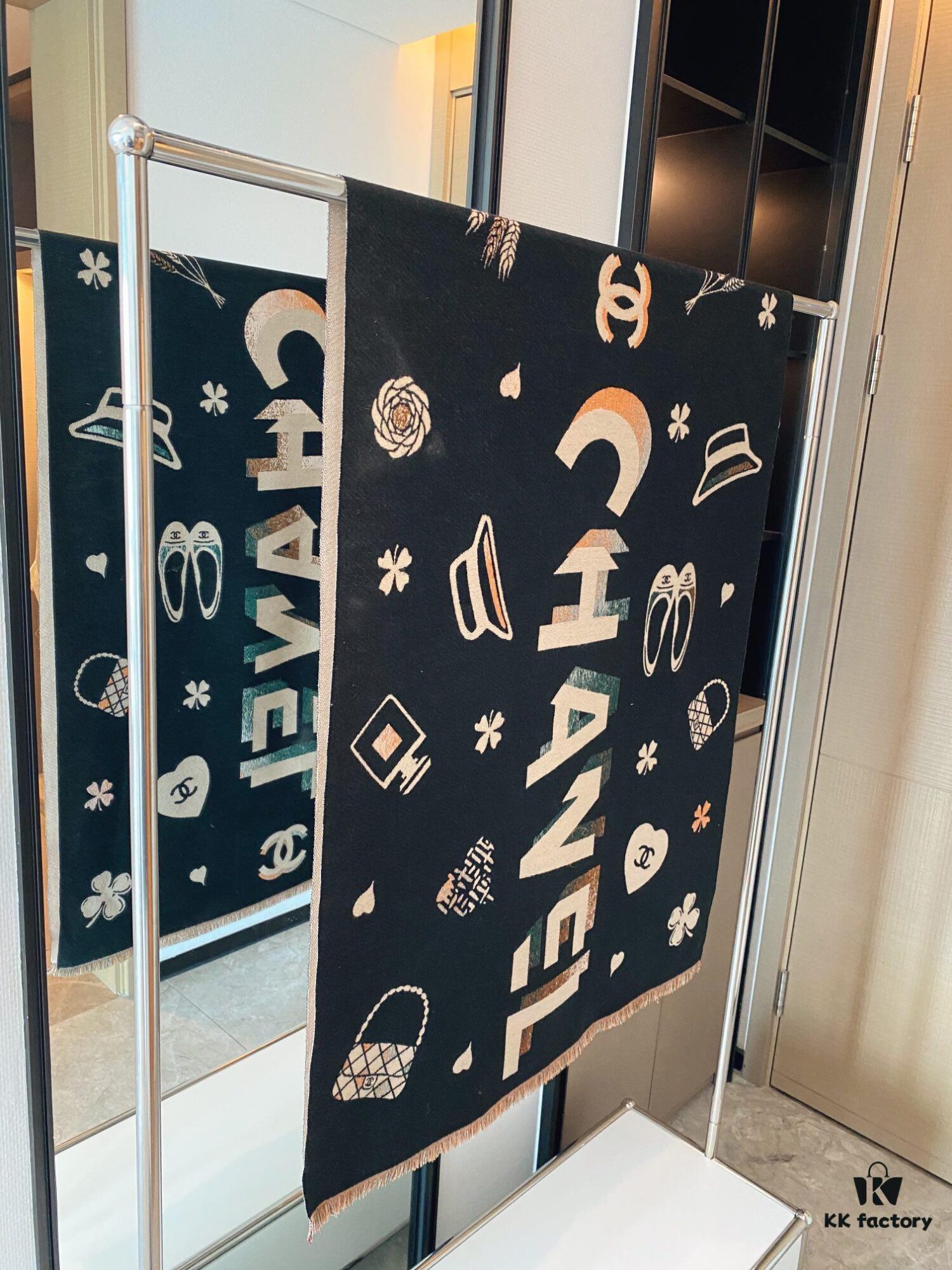 Chanel New Arrival, Exquisite Rainbow Stripe Design, 180x70cm, 100% Premium Quality